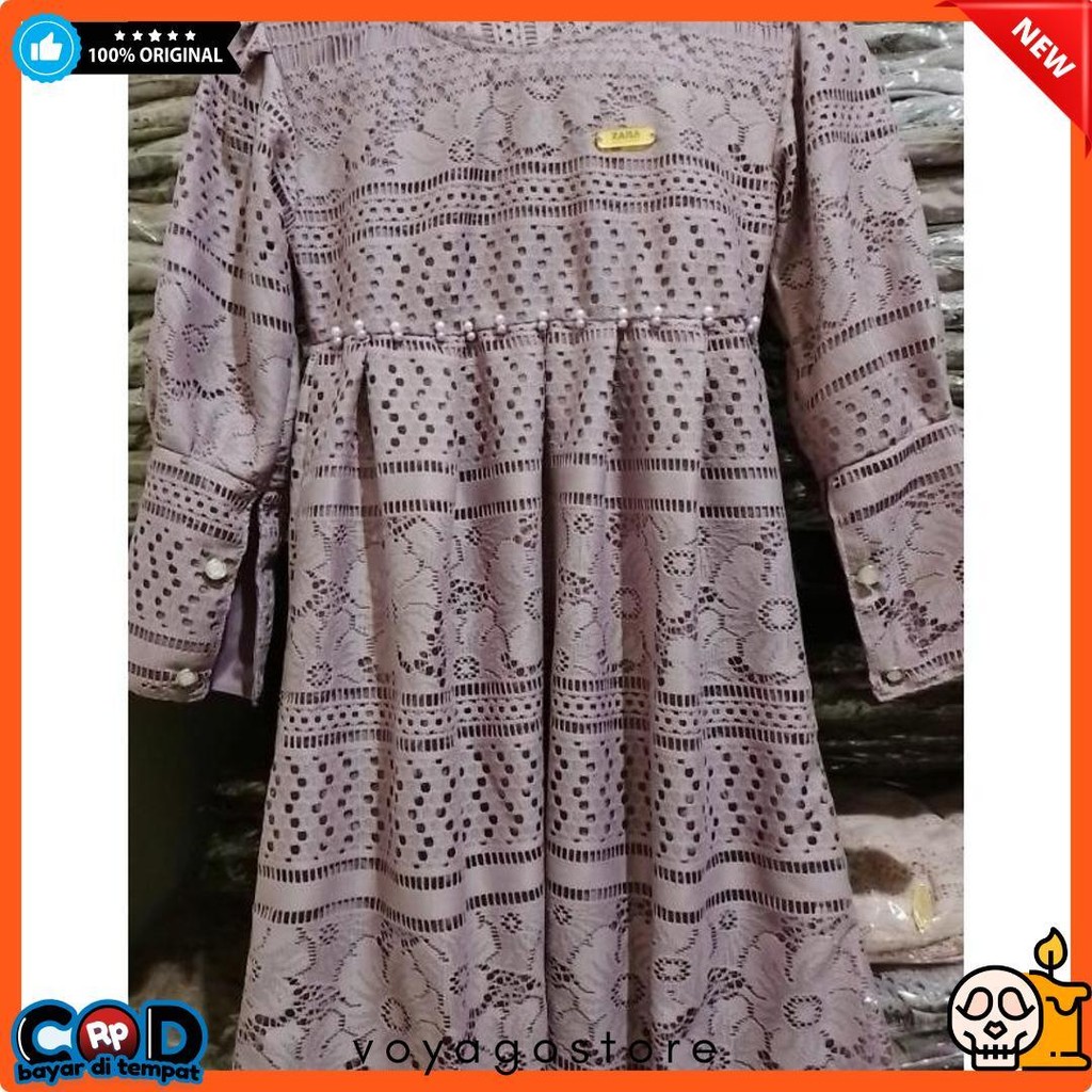 Aqila Dress Kids Tanpa Hijab//Gamis Anak Perempuan Cantik Usia 6 Bulan Sampai 10 Tahun Model Terbaru