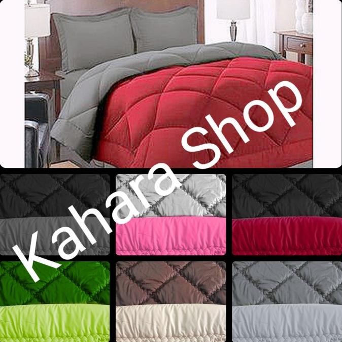 Sale Comforter King Polos 2 Sisi Warna Bed Cover Katun