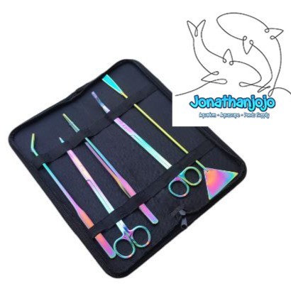 5 in 1 tool set aquascape gunting pinset scraper scissor tweezer