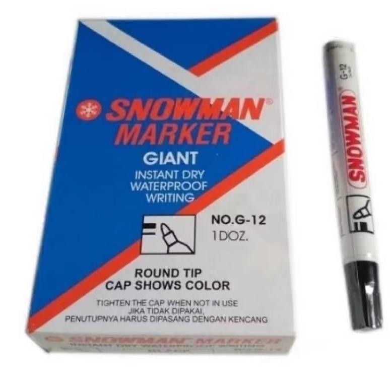 

Termurah Spidol Snowman Permanen Hitam / Spidol Snowman Marker G- 12 Hitam ( Isi 12 Pcs ) Berkualitas