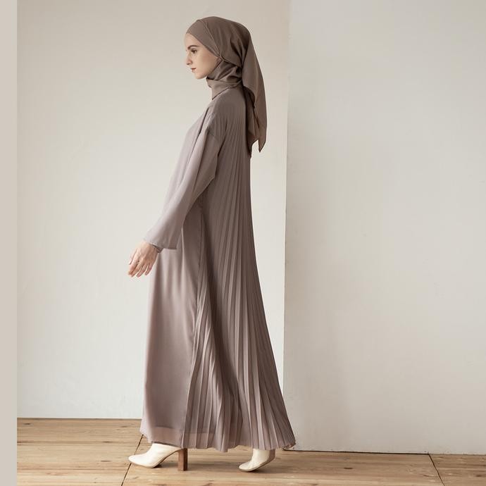ANJANI BY ASKA LABEL - DRESS PLISKET DI BAGIAN BELAKANG BUSUI FRIENDLY GAMIS LEBARAN 2025 DRESS MODE