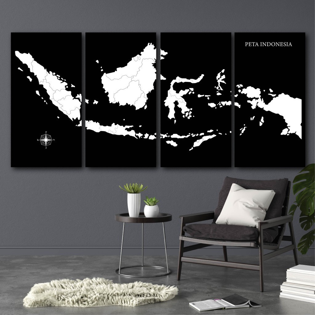 Discount Poster dinding peta indonesia 1set - Hiasan dinding aesthetic