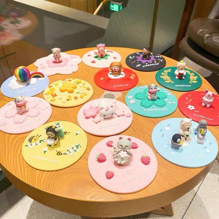 Starbucks Bearista Cup Lid, Tutup Gelas Silicone Starbucks Original