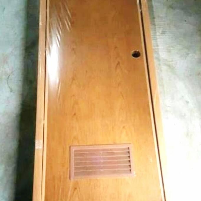 Pintu Pvc/Pintu Kamar Mandi Coklat Jalusi Hanyasebentar12
