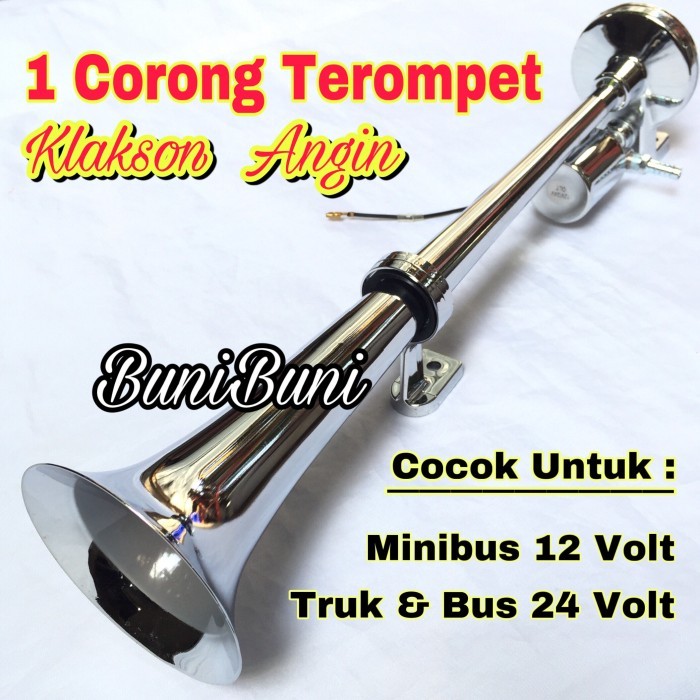 Klakson Angin / Air Horn 1 Corong Terompet Untuk Mobil Truk 12 / 24 V