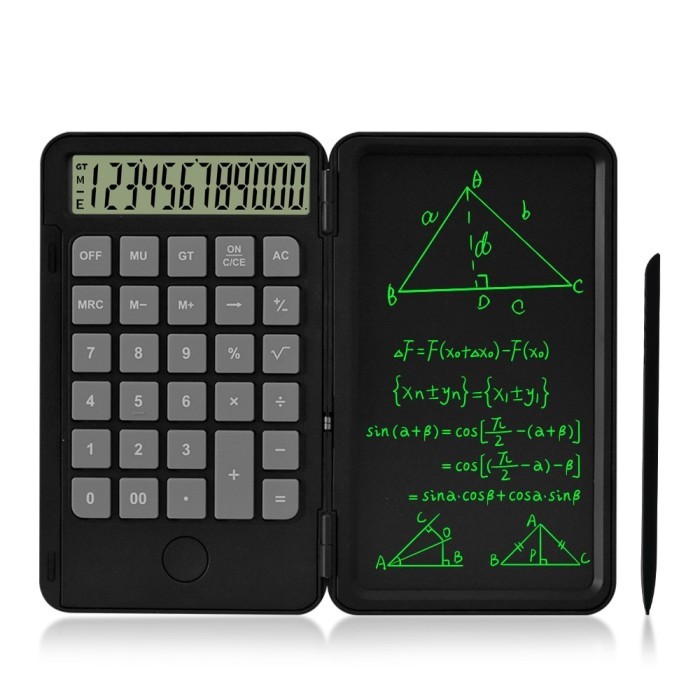 

Rechargeable Calculator 12 Digit With Erasable Lcd Writing Pad