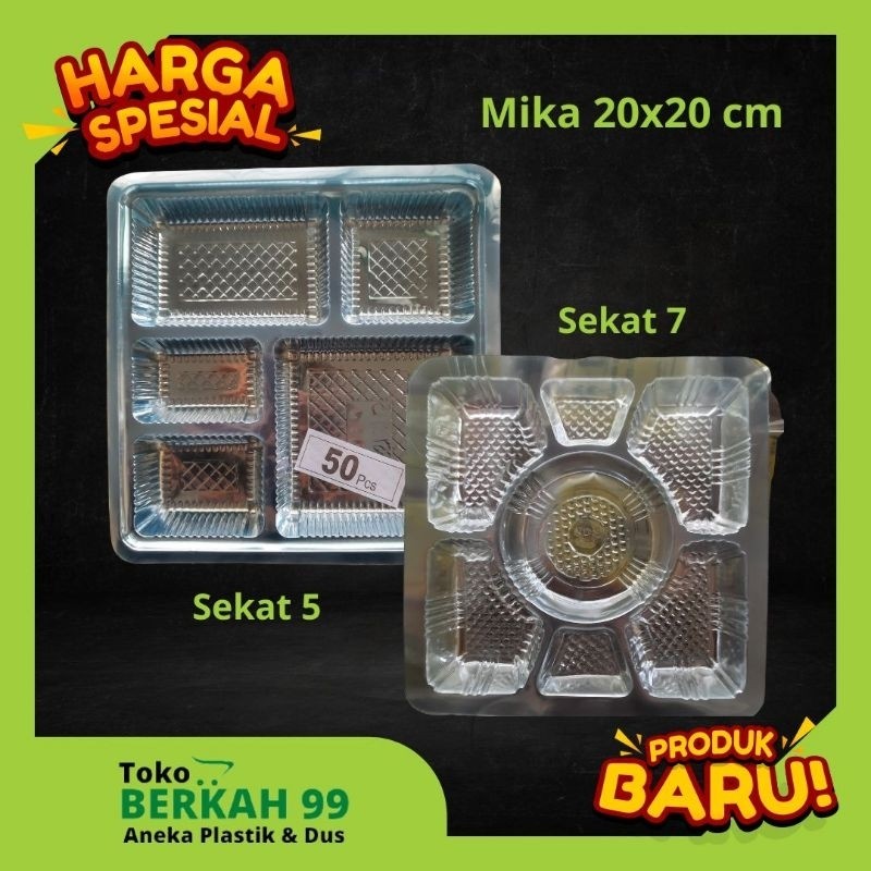 

PROMO mika 20x20 sekat 5 dan sekat 7 mika catering hajatan nasi kotak harga 10 pcs