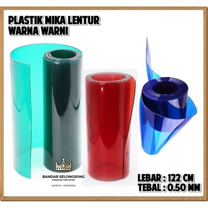 Plastik Mika Lentur Warna Hitam / Bahan Tas Mika Warna 122Cm 0.50Mm