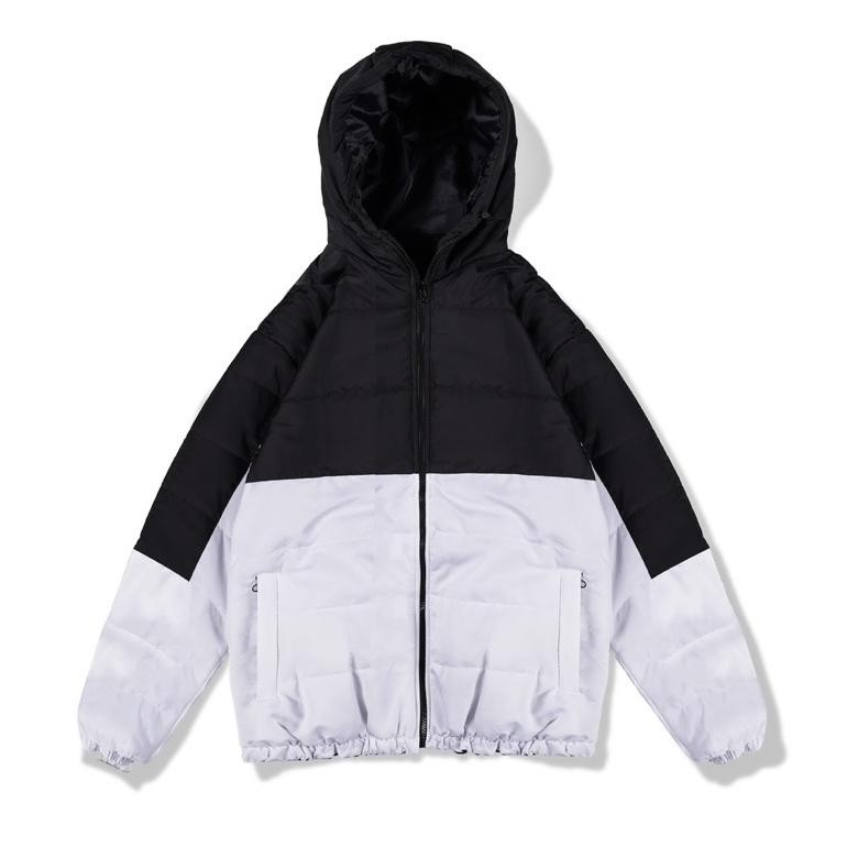 TERLARIS Jaket Puffer Hoodie Kombinasi Motif Distro TNA 2er-54