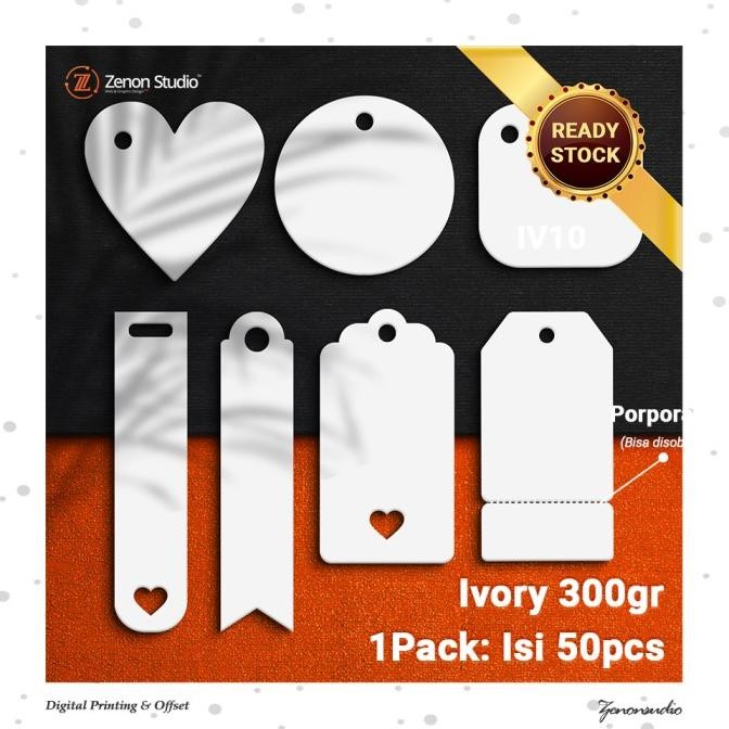 

cusss order] [50pcs] Hangtag Ivory Polos Tebal Blank Card Porporasi Ready Stock