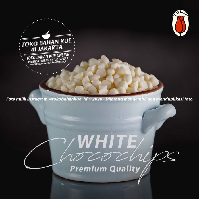 

Tulip WHITE Compound Chips 2,5kg Choco Chips PUTIH Susu Vanila Topping