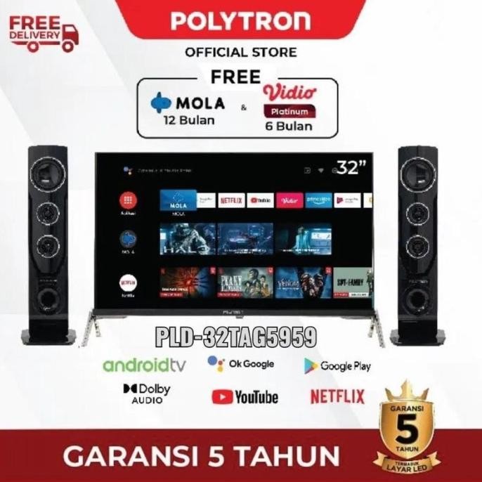 langsung order saja] LED Android Smart TV Polytron PLD32TAG-9855 / PLD-32TAG9855 32 inch