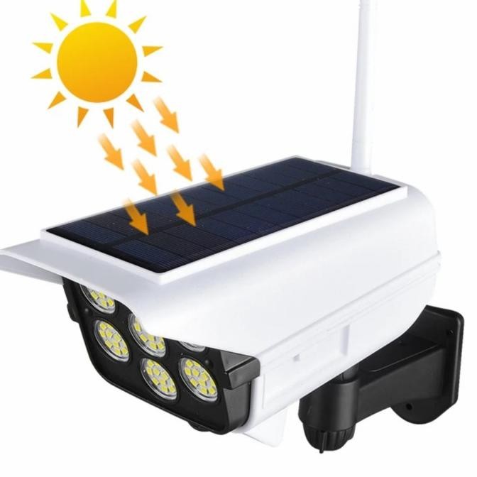 SOLAR LAMPU OUTDOOR KAMERA CCTV PALSU FAKE SENSOR GERAK HALAMAN RUMAH