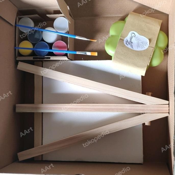 

PAKET LUKIS LENGKAP MINI KANVAS LUKIS 20X20 CM + STANDING