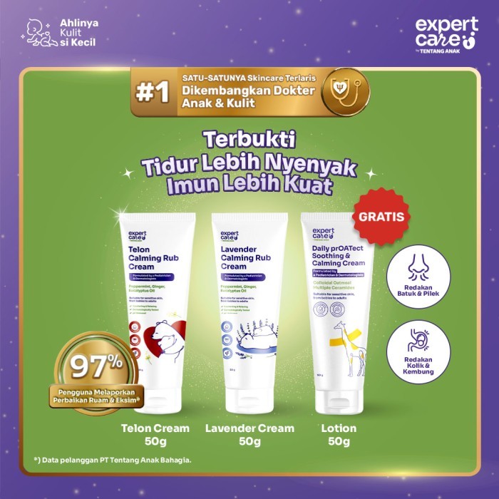 [Buy 2 Get 3] Expert Care - Paket Hemat Calming Baby Cream Telon & Lavender 50G + Face & Body Lotion