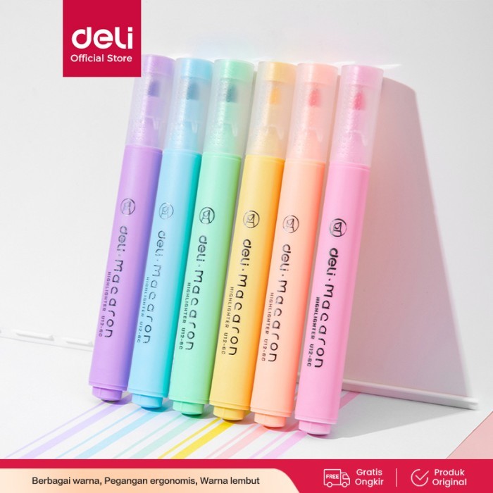 

BOOM SALE DELI HIGHLIGHTER/HIGHLIGTHER WARNA PASTEL ISI 6C DESIGN MIYOU EU12-6C KODE 124