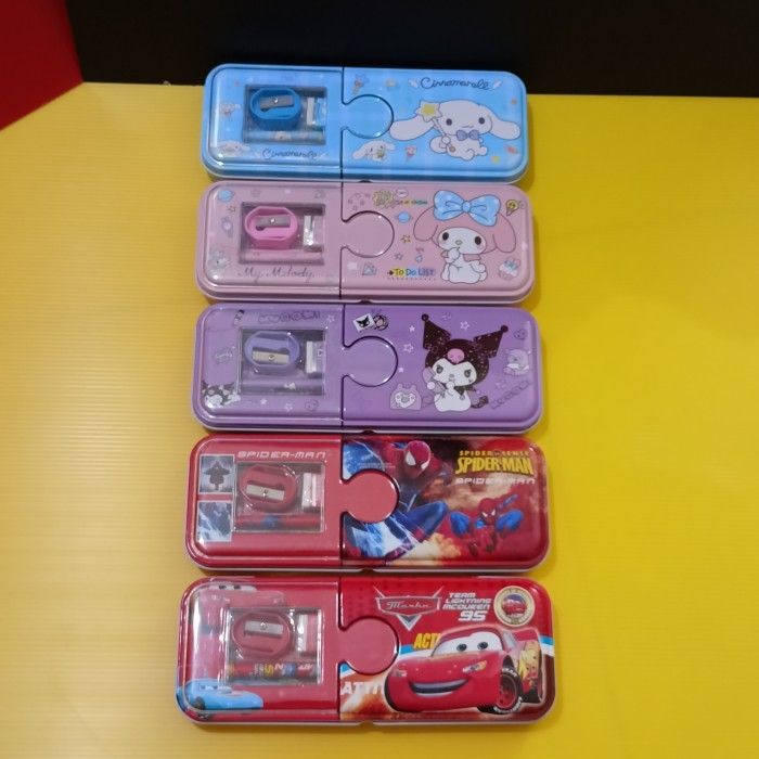 

PROMO! Kotak Pensil Anak Bahan Kaleng Besi Bonus 1 set alat tulis
