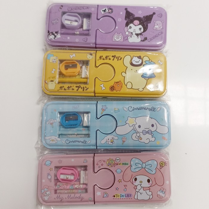 

Kotak pensil sanrio cinnamaroll melody kuromi purin set alat tulis