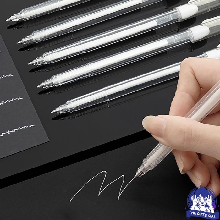 

BERGARANSI PULPEN TINTA PUTIH WHITE GEL INK PEN 0.5MM- STAZIONARIO KODE 103