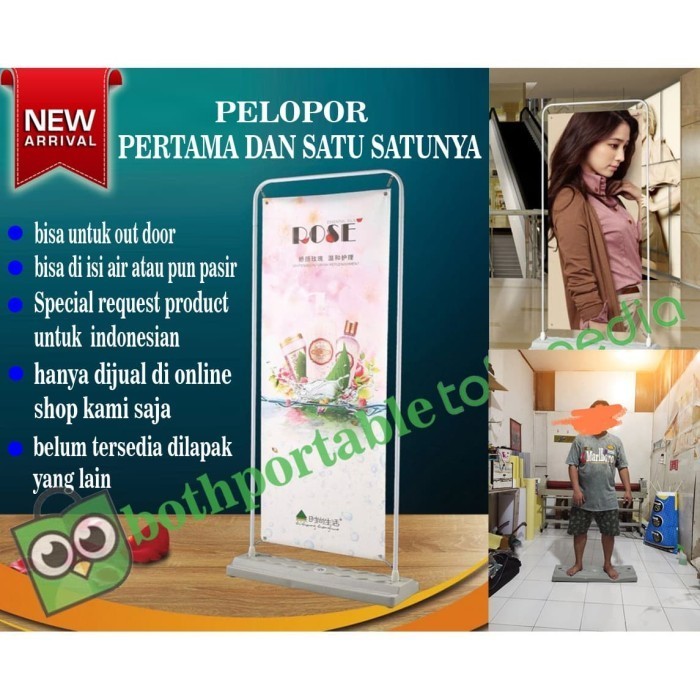 

Standing Water Tank Door Frame Banner 80cm x180cm di isi air/pasir