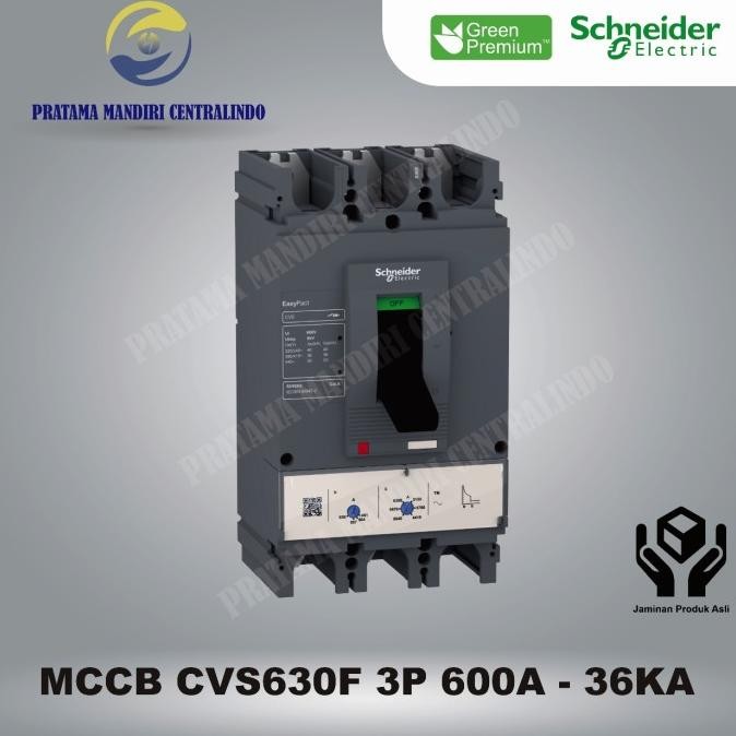 Miliki Mccb Cvs630F 3 Phase 600 Ampere Schneider Cvs Mccb 3P 600A - Lv563306
