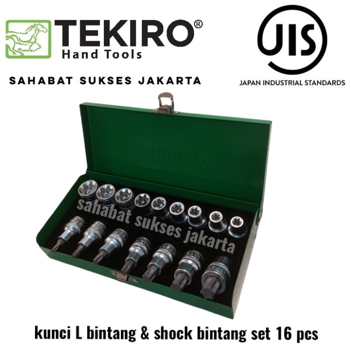Mata Kunci Shock L Bintang Set 16 Pcs Tekiro 1/2" Dr