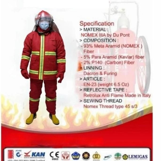 Spesial Ready Stock Baju Pemadam Kebakaran Nomex Iiia Bersertifikat Termurah