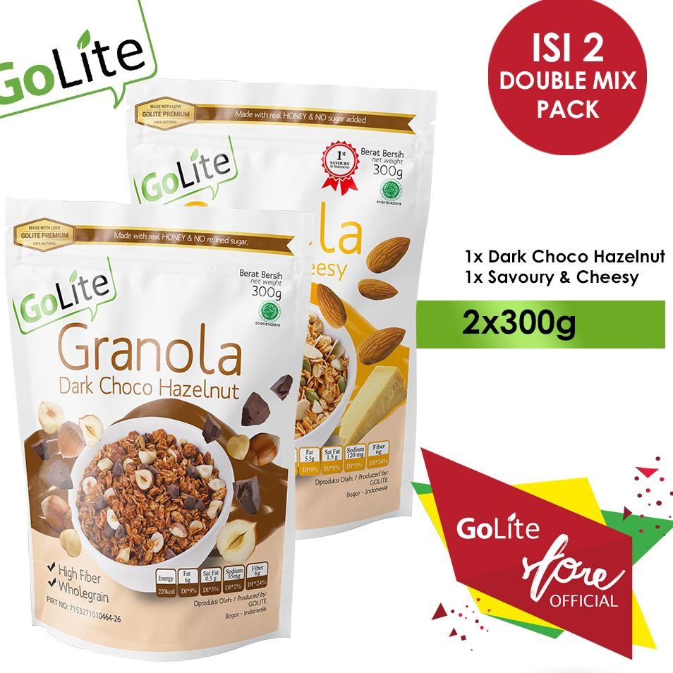 

Granola Golite Double 300Gr Dar Choco Hazelnut Avory Cheey Toated Mueli
