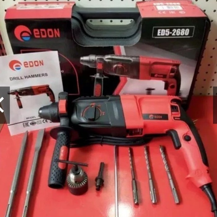 MESIN BOR BETON EDON 26MM ROTARY HAMMER SDS PLUS 3 MODE BOBOK BOR