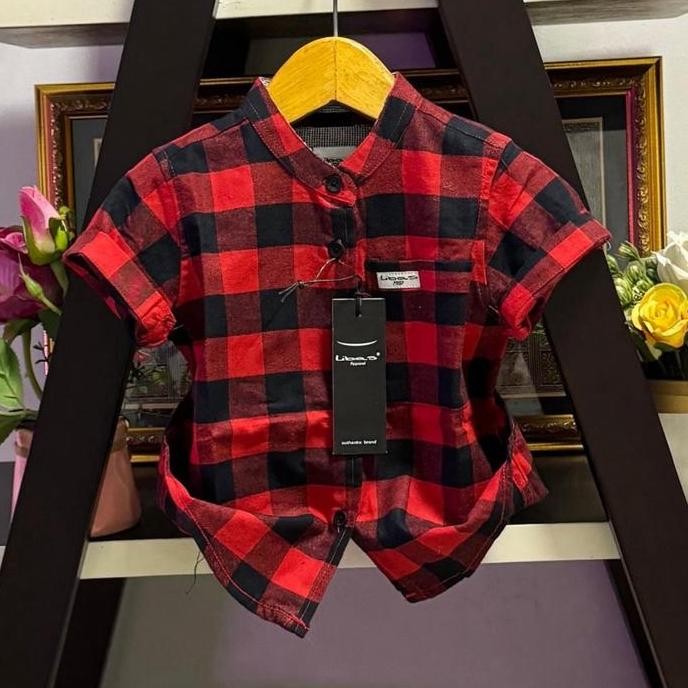KEMKO ANAK LAKI LAKI MOTIF KOTAK KOTAK BAHAN FLANEL BRAND LIBAS ORIGINAL BAJU KOKO ANAK KIDS LEBARAN