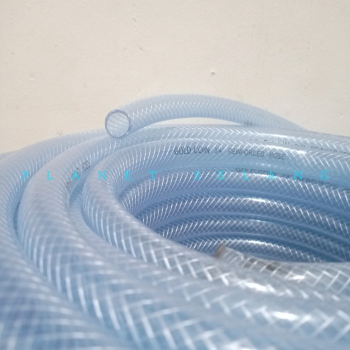 Berkualitas Selang Air 3/4 Inch Tebal 2 Mm 25 Meter Serat Benang Bening Elastis