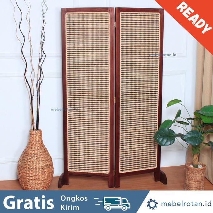 SKETSEL KAYU LYDE 2 DAUN | PENYEKAT RUANGAN LIPAT | PARTISI RUANGAN