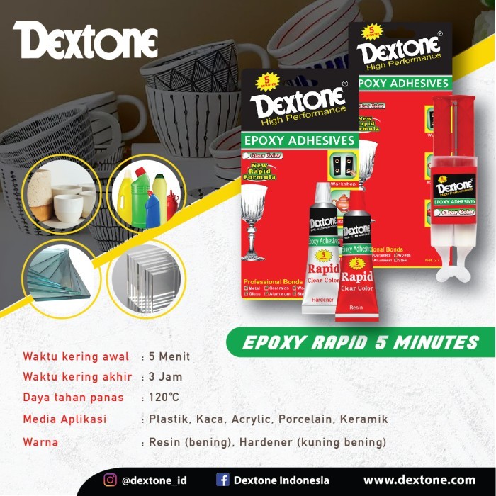 DISKON Lem Besi Epoxy Rapid Clear Dextone - Rapid