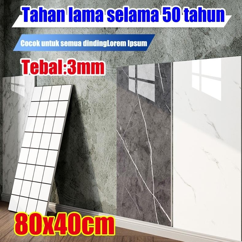80x40cm Kompensasi Kerusakan m wallpaper dinding marmer tahan lama selama 50 tahun wallpaper dinding