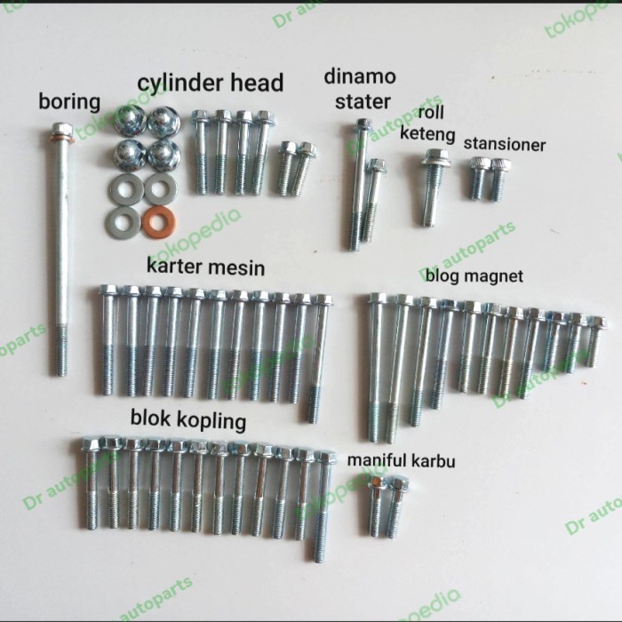 Baut Mesin Set Honda Tiger lengkap