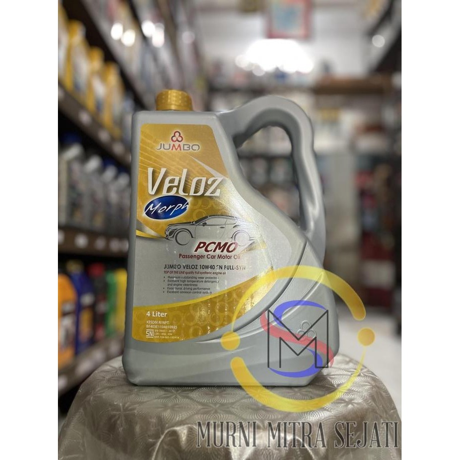 Jumbo Veloz PCMO SAE 10W-40 Full-Syn Oil Oli Mobil 10W40 Galon 4 L