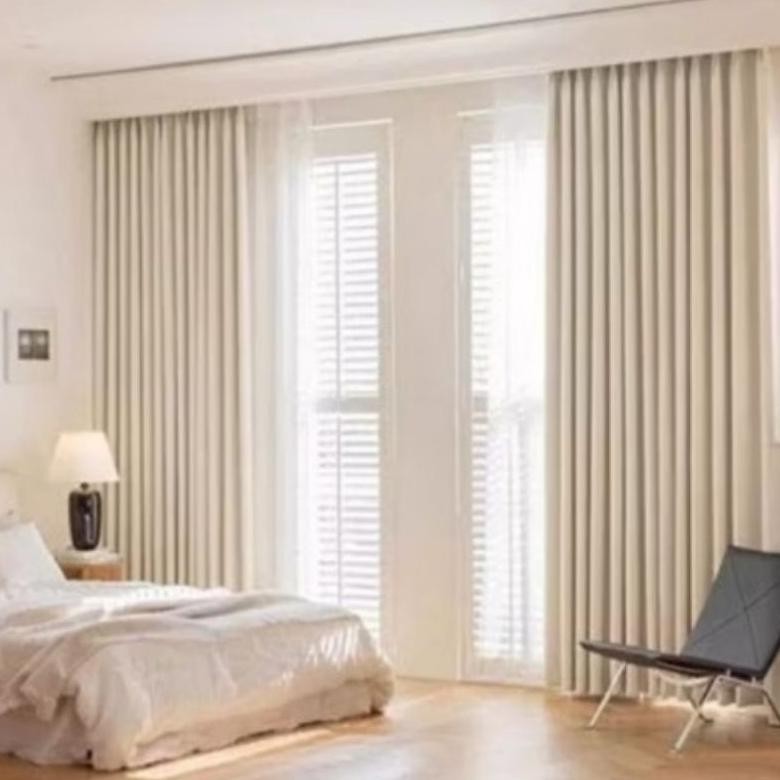 Gorden blackout Doff polos,12,gelembung hordeng jendela panjang  pembatas ruang tamu