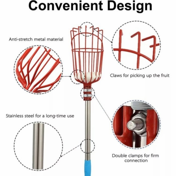 Fruit Picker Galah Alat Bantu Ambil Petik Memetik Buah Pohon Tinggi