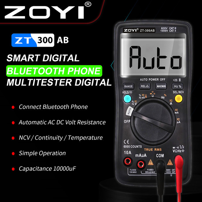 ZOYI ZT-300AB True RMS NCV Upgrade Auto Mutlitester Bluetooth Digital