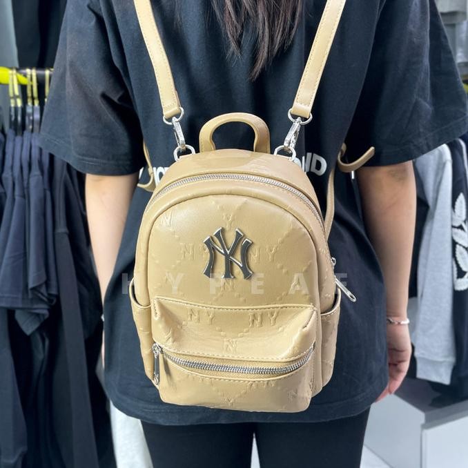 Mlb Nw New York Yankees Monogram Leather Bebeboo Backpack [100% Authentic] Khalilbasiq