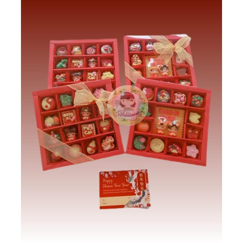 

Ready Chocolate gift S16B - coklat ucapan gong xi fa cai coklat imlek sincia CNY ( ds bgr ) Makanan