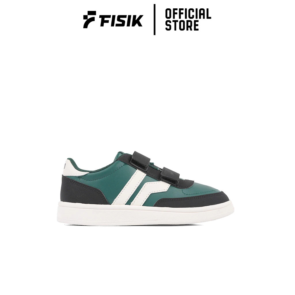 PIERO SEPATU SNEAKERS COURT DERBY JUNIOR GREEN BLACK OFF WHITE PIE1000158