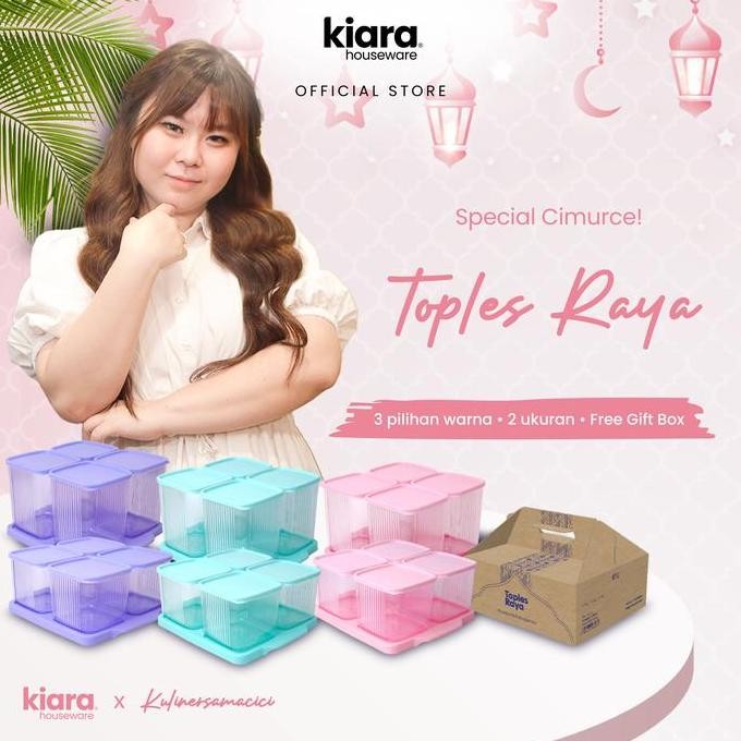 Kiara X Kulinersamacici Toples Raya Toples Lebaran Hijau mint, pink, ungu minimalis plastik Set Namp
