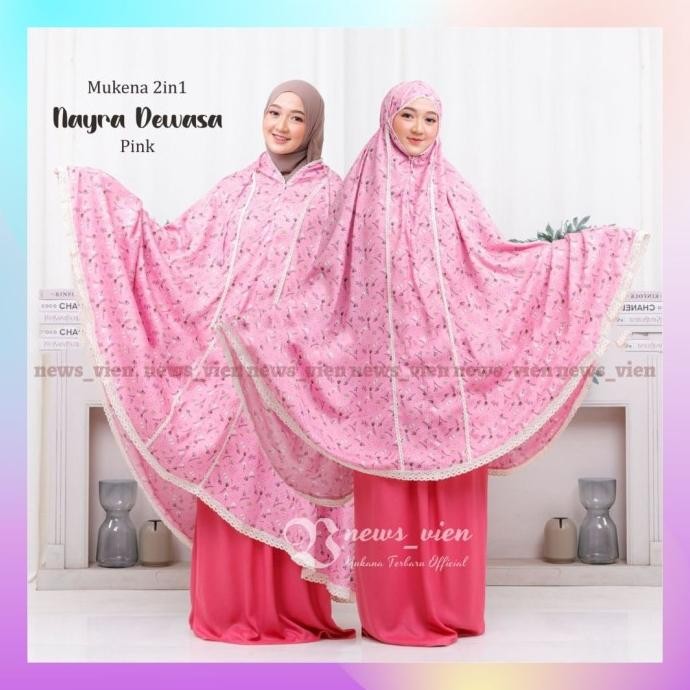 Diskon Mukena Dewasa Katun Rayon Adem Motif Bunga Model Terbaru Dewasa 2In 1