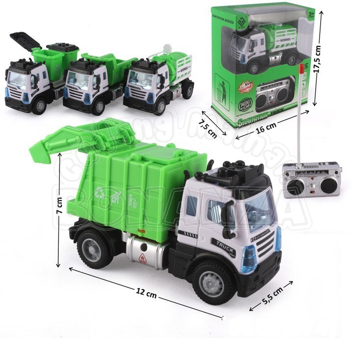[Bonanza] Mainanku Remot Control Truk Sanitasi 1:43 Lampu Suara Sanitation Truck 27 Mhz 4 Chanel