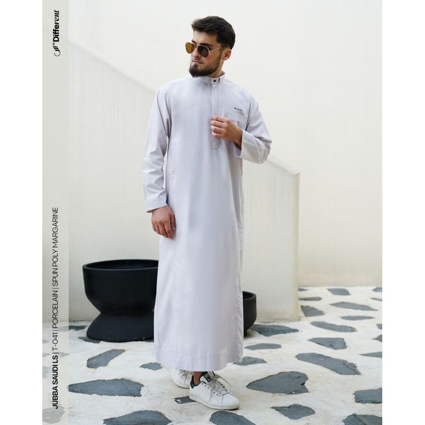 Samase Jubba Jubah Saudi T041 Jubah Pakaian Pria Dewasa Lengan Panjang