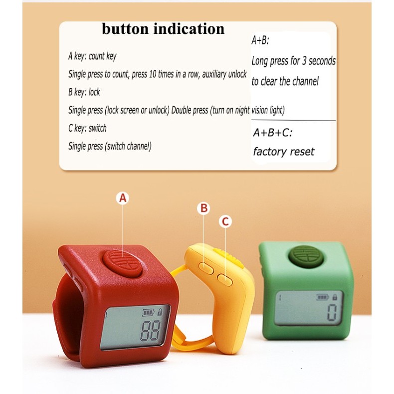 Tabih Digital Led Rechargeable Tally Counter 9 Charging