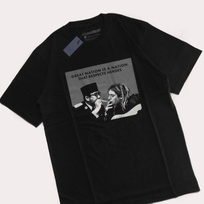 Promo Kaos Soekarno X Kurt Cobain Kaos Kurt Cobain Kaos Soekarno Kaos Hitam Kaos Pria Distro
