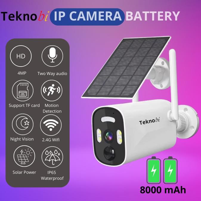 IP CAMERA CCTV SOLAR PORTABLE BATERAI TEKNOBI WATERPROOF WIRELESS 2302T