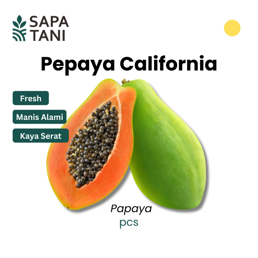 

SapaTani Pepaya California Premium 1 Pcs Buah Segar Manis, Lembut, dan Kaya Serat